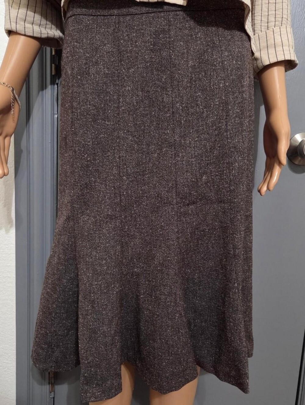 Vintage Focus 2000 Grey Tweed Mermaid Flounce Skirt